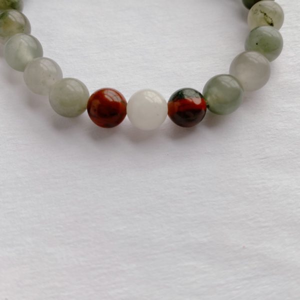 Moss Agate White Jade Bracelet - Image 2