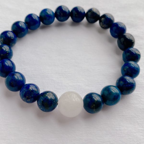 Lapis White Jade Bracelet - Image 2